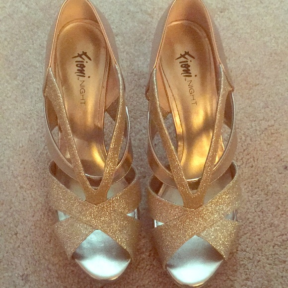 fioni night Shoes - Fioni night gold sparkly heels